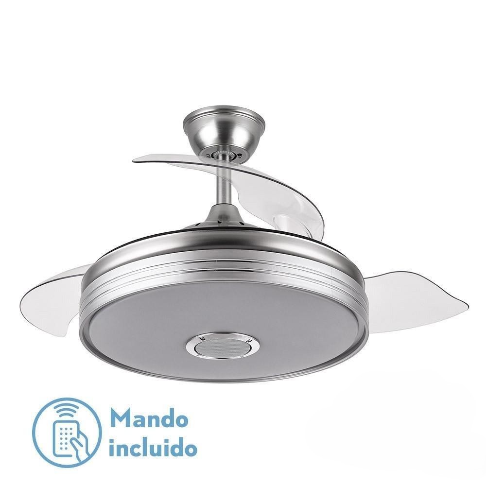 ventilador dc 72w, 6120 lm, bluetooth, 3 aspas, 6 posiciones de velocidad, ideal para refrescar y mejorar la circulación del aire en interiores.
